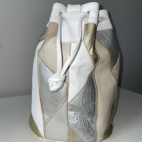 Brizzolari Leather Bucket Mixed Media Bag - Picture 4 of 8